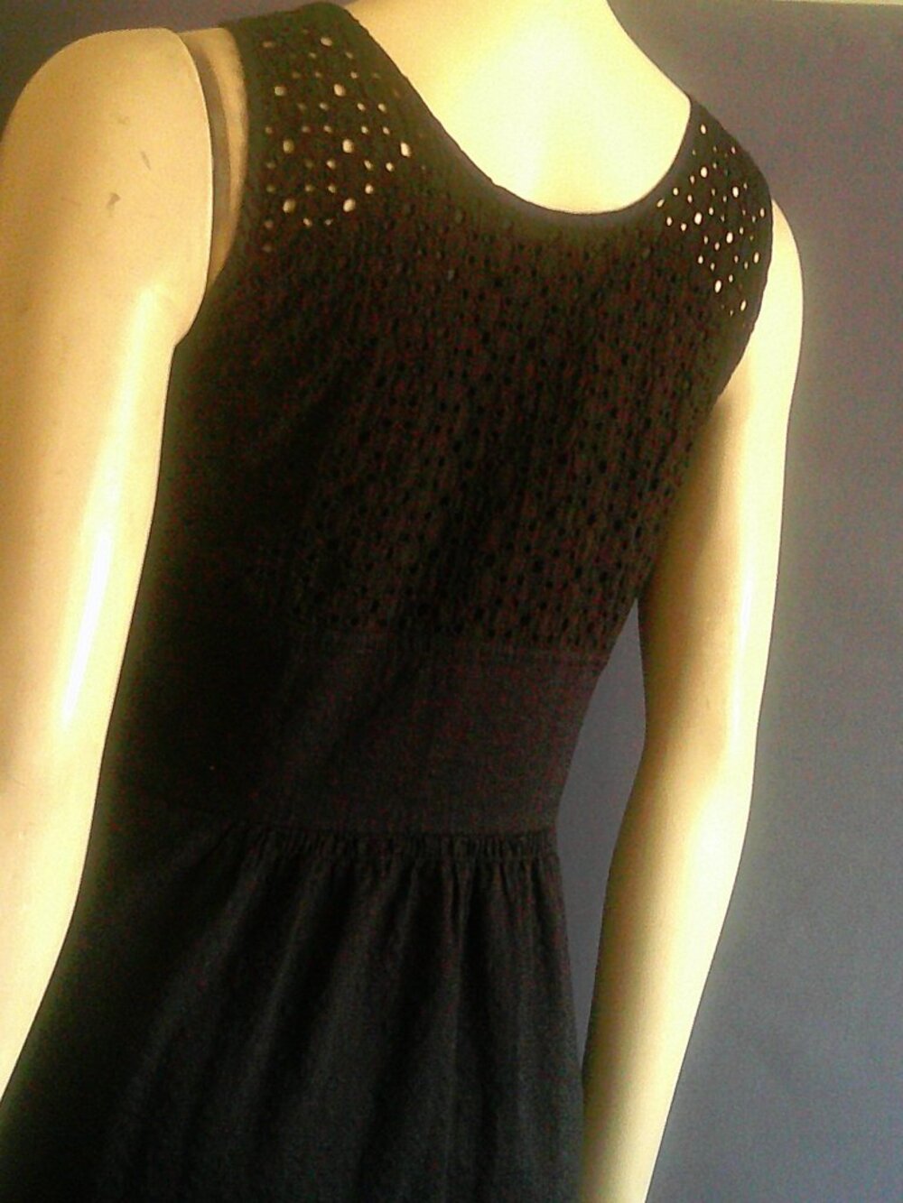 Madewell Black Eyelet Lovesong Cotton Sleeveless Summer Tank Dress 6 - Picture 11 of 12